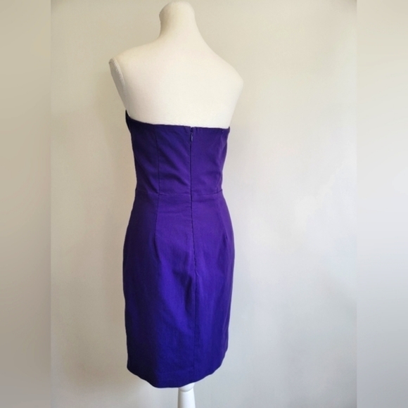 Guess Gorgoeus Strapless Bright Jewel Violet Deep V Plunge Dress - Picture 6 of 10